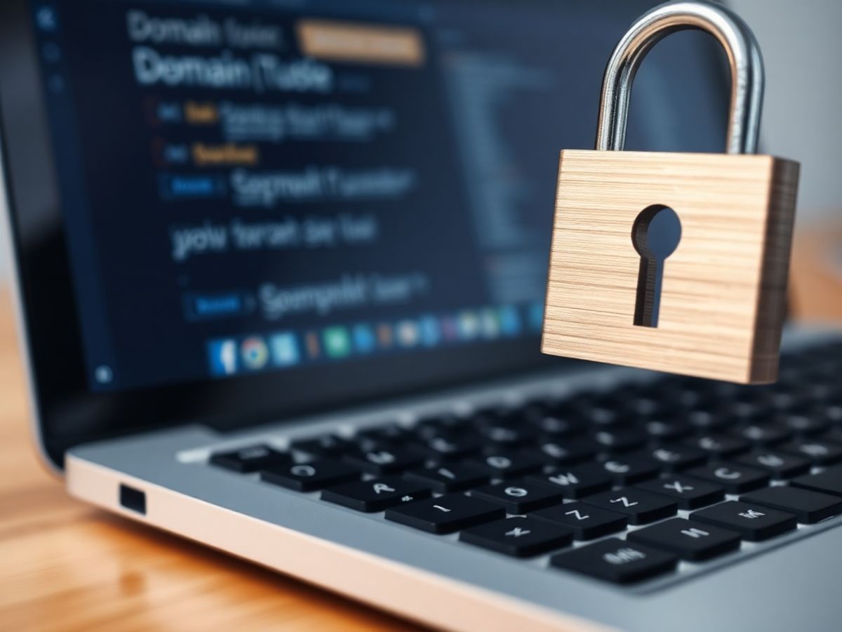 Close-up of a secure lock on a laptop.